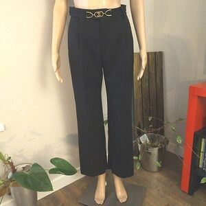 Celine Paris Black Wide Leg High Rise Trouser Dress Pants